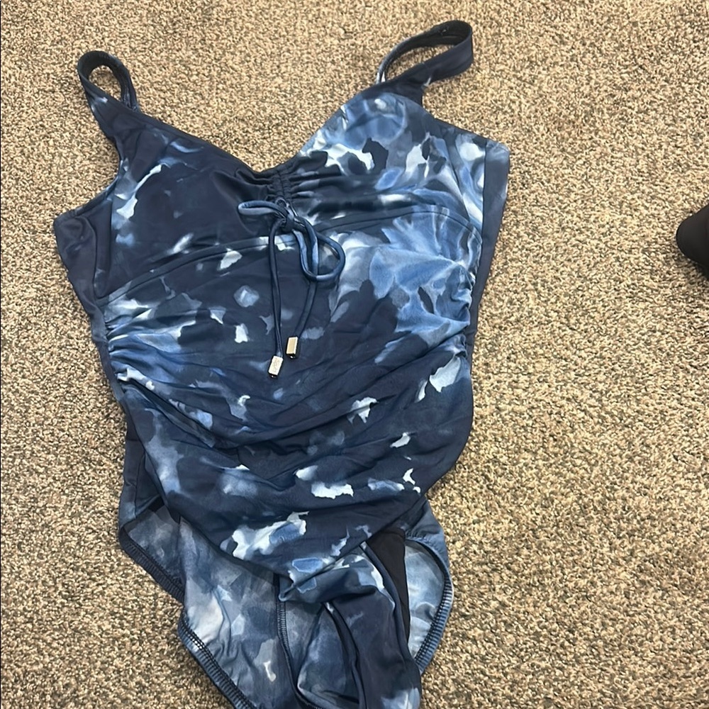 Blue Tie-Dye One Piece Swimsuit